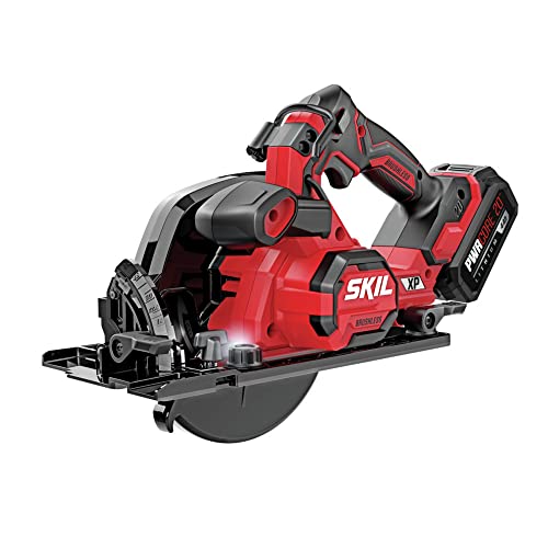 SKIL PWR CORE 20™ Brushless 20V 7-1/4 In. 5300 RPM, Circular Saw Kit Includes 4.0Ah Lithium Battery and Quick Charger- CR5440B-10 Skil