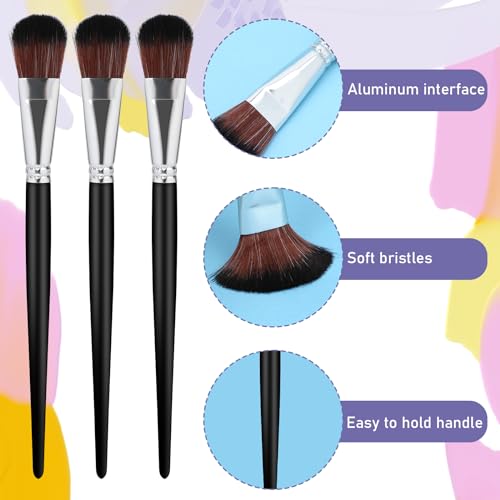 6 Pcs Mop Brush for Acrylic Painting 1 Inch Blending Brush Paint Brushes for Acrylic Painting Oval Mop Acrylic Brush with Wooden Handle for Face and Sliverdew