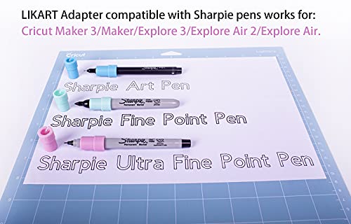 Pen Adapter Set for Cricut Maker 3/Maker/Explore 3/Air 2/Air, 6 Pack Pen Holders Compatible with Sharpie Fine Point Markers/Ultra Fine Point LIKART
