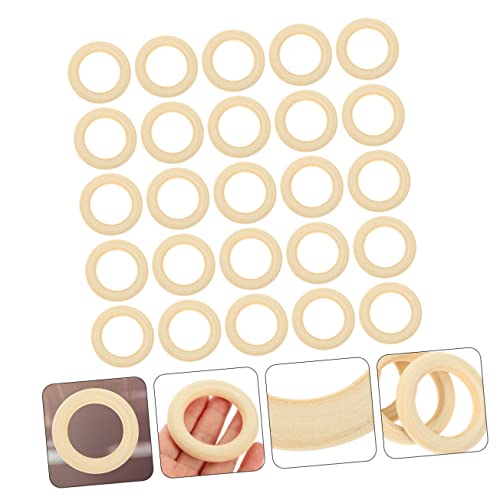 Operitacx 125 Pcs Handmade Wooden Ring Small Unfinished Rings Unfinished Wood Rings Craft Rings Smooth Wood Rings Macrame Wood Rings Wood Rings Operitacx