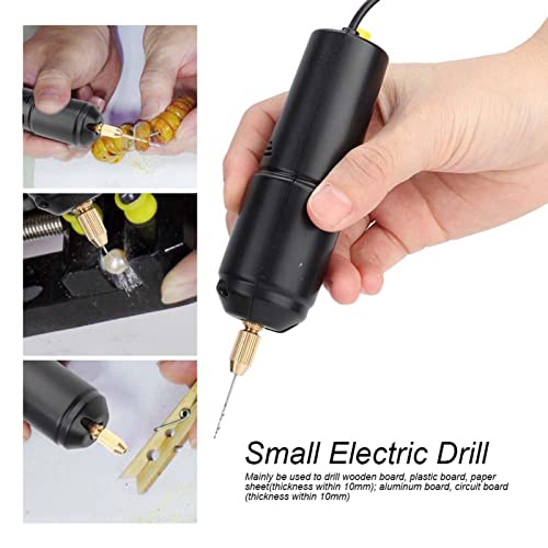 Mini Electric Hand Drill, DC 5V Portable Mini Electric Hand Drill Tool Small Electric Drills Handheld Micro USB Drill with 3pc Bits, 0.7-1.3mm Collet Estink