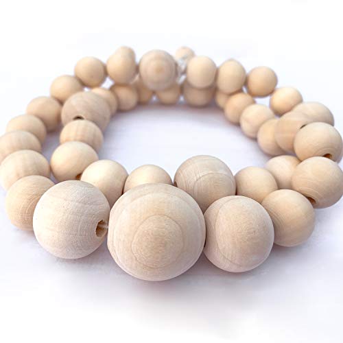 FXSALE 1000pcs 10mm Wood Beads Unfinished Natural Wooden Spacer Beads Round Ball Wood Loose Beads for DIY Craft Jewelry Bracelet Necklace Making FXSALE