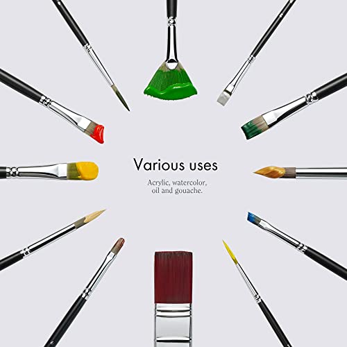 ARTIFY 24 Pieces Paint Brush Set, Expert Series, Enhanced Synthetic Art Supplies with Brush Holder and Palette Knife for Acrylic, Oil, Watercolor and ARTIFY art supplies