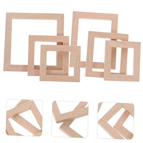 DECHOUS 10pcs Solid Wood Frame Dollhouse Photo Frame Miniature Photo Frames Simulation Picture Frame Unfinished Wood Frames Bulk Picture Frames DECHOUS