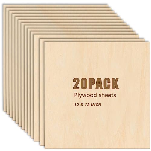 16Pack 12 8 inch Basswood Sheets Thin Wood Sheets Plywood Board Basswood Sheets 1/16 inch Unfinished Wood for Cricut Maker, Crafts, DIY Project, Mini