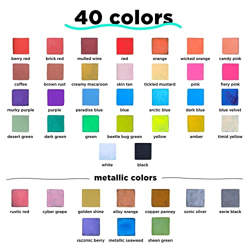 Chalkola Chalk Markers - 40 Neon, Classic & Metallic + 5 Black Chalk Markers 6mm Chalkola