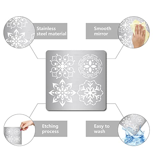 GORGECRAFT 6.3 Inch Metal Flower of Life Stencil Stainless Steel Mandala Painting Reusable Template Journal Tool for Painting, Wood Burning, GORGECRAFT
