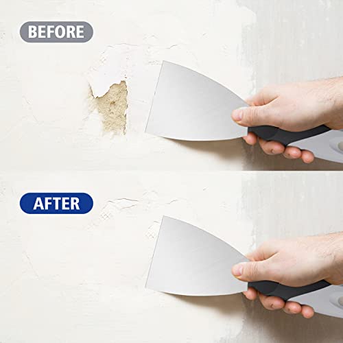 Mister Rui Paint Scraper, 2 Inch Metal Small Putty Knife Scraper Tool for Wood, Stainless Steel Knife Paint Scraper with Hammer End, 2 Inch Paint Mister Rui