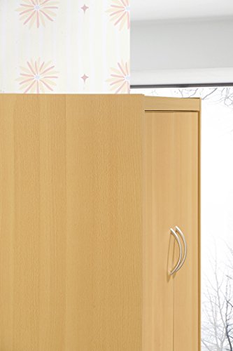 Hodedah 4 Door Kitchen Pantry with Four Shelves, Beech Hodedah