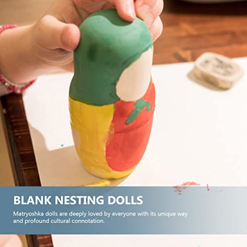 STOBOK Kids Art Supplies 4 Sets Unpainted Russian Dolls Wooden Blank Russian Nesting Dolls Dolls Create Your Own Nesting Dolls for Kids DIY Kids Toys STOBOK