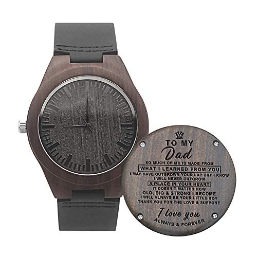 UFOORO Fathers Day Wooden Watches for Men, Natural Wood Watch Personalized Gifts Watch for Dad Birthday Graduation Mothers Day for Dad Gifts UFOORO