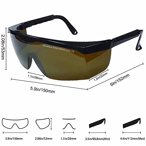 mozeeda Laser Safety Glasses Eye Protection, OD 5+190nm-480nm &750nm-2000nm Wavelength Laser Safety Glasses, Infrared Light for Laser Engraving mozeeda
