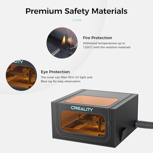 Creality Laser Engraver Enclousre Pro,Fireproof and Dustproof Protective Cover with Exhaust Fan 4000RPM,28.3 x 28.3x 15.7in Against Odor and Noise Creality