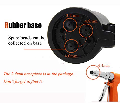 VOTOER Pneumatic Rivet Gun Hydraulic Air Riveter Tool Labor Saving Rivet Riveting Nut Nail Insert Hand Tool Set, 1/4-inch 3/16-inch 5/32-inch VOTOER