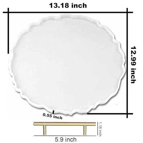 RESINWORLD 13 inches Large Silicone Tray Mold, Big Geode Silicone Mold for Resin, Irregular Shaped Round Resin Geode Tray Molds for Making Resin ResinWorld