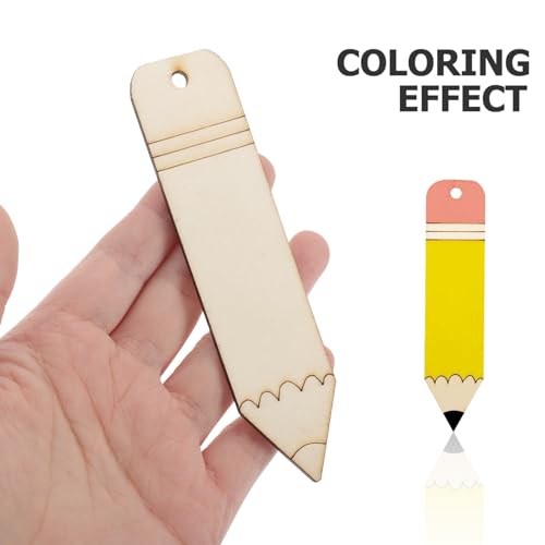 KALLORY Wood Blank Bookmarks DIY Wooden Craft Bookmark Unfinished Wood Cutouts Wood Shapes for Crafts Wood Bookmark Signs Unfinished Wood Crafts KALLORY