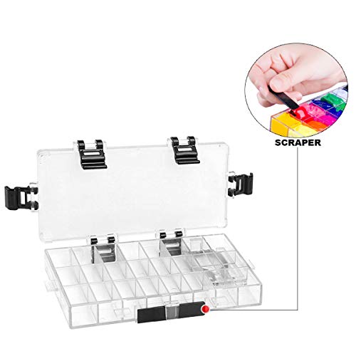 Transon Paint Storage Palette Box 24 Wells Airtight Stay Wet for Watercolor, Gouache, Acrylic and Oil Paint TRANSON