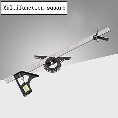 Stainless steel t square ruler Adjustable sliding combination Square Square Ruler & Protractor Level Measure Measuring Set 4-Piece 12" 4R Combination Lurui
