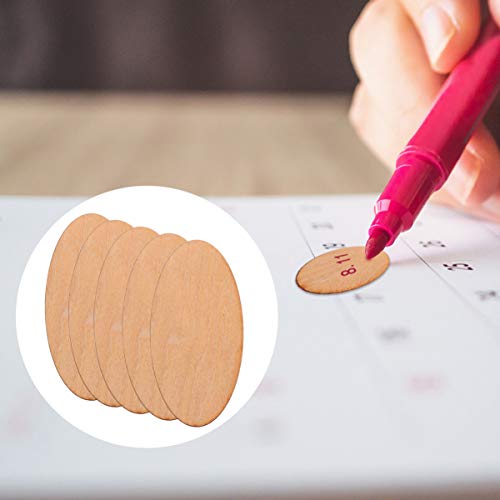 EXCEART Wood Cutout Shapes 20pcs Unfinished Wood Oval Circle Wood Pieces Blank Ornaments Wooden Cutouts for DIY Crafts Painting Engraving Wood DIY EXCEART