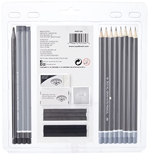 Royal & Langnickel RART-200 Essentials Sketching Pencil Set, 21-Piece Royal & Langnickel