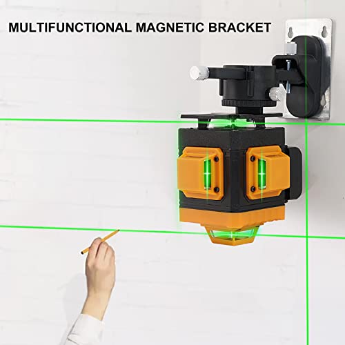Angel Kiss Laser Level Self Leveling 4x360° 4D Green Cross Line Laser Tool for Construction and Picture Hanging, 2 Rechargeable Battery, Remote Angel Kiss