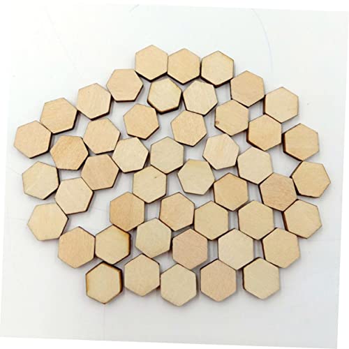 Hexagon Shape Wood for DIY Arts Craft Ornaments for Craft for Woodsy Decor Unfinished Wooden Pieces Hexagon Shape Cutout Wood Cutouts Ornaments Amosfun