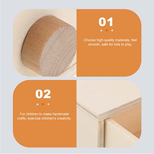 ARTIBETTER Unfinished Wooden Jewelry Drawer Box: Mini Wood Craft Box 3pcs Natural DIY Craft Stash Boxes Treasure Box Jewelry Organizer Holder Storage ARTIBETTER