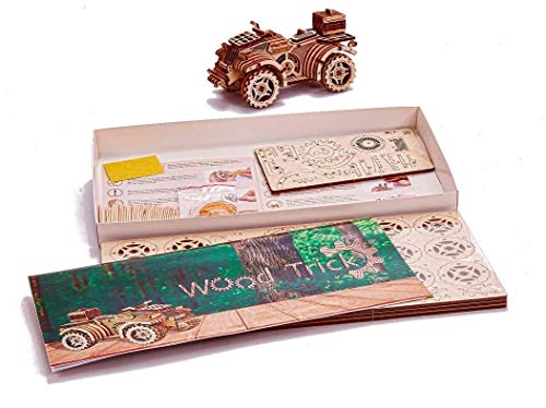 Wood Trick ATV Quad Bike Toy Mechanical Wooden Model Kit for Adults and Kids to Build - 7x4″ - 3D Wooden Puzzle - STEM Toys for Boys and Girls Wood Trick
