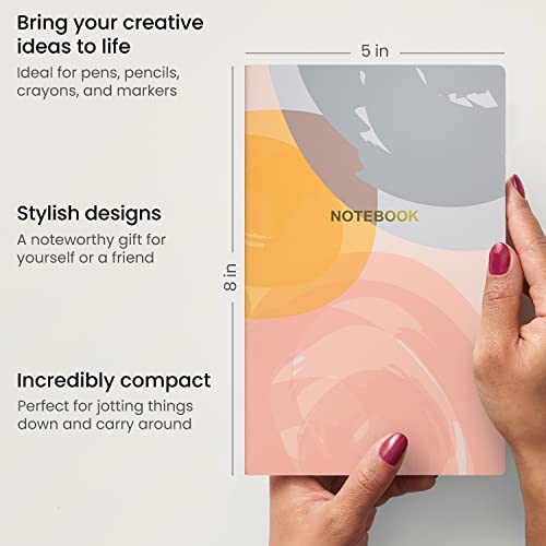 ARTEZA Pocket Notebooks, Set of 5, 5 x 8 Inches, 40 Sheets Each, Butterfly Designs, 2 Dotted, 2 Ruled, and 1 Blank Softcover Journal with Smooth ARTEZA