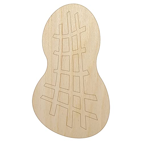 Peanut Doodle Unfinished Wood Shape Piece Cutout for DIY Craft Projects - 1/4 Inch Thick - 4.70 Inch Size Sniggle Sloth
