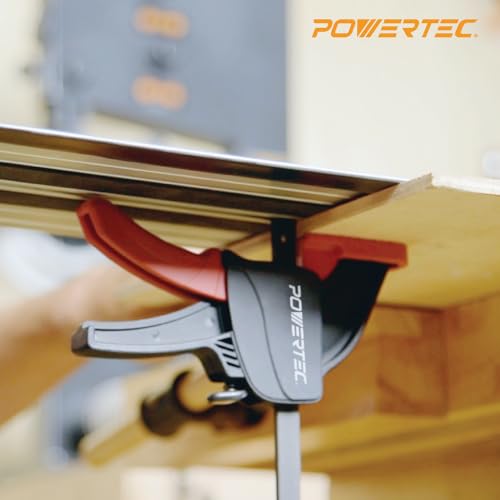 POWERTEC 2 PK Tracksaw Track Guide Rail Clamp, 8-3/4 Inch Quick Release Clamps for Circular Saw Guide Rail System, Woodworking, 71423 POWERTEC