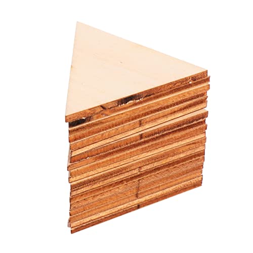 COHEALI 60pcs Triangular Wood Chips Natural Wood Triangles Wood Shapes Unfinished Wood Crafts Wooden Craft Shapes Wood Round Handmade Gifts Wooden COHEALI