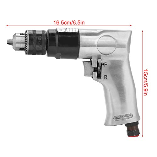Air Drill, 3/8" 1700rpm High-speed Pneumatic Drill Reversible Rotation Air Drill Tool for Hole Drilling for Drilling on Walls, Floors, Iron Plate, Vikye
