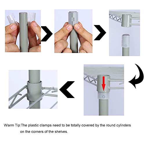 HOMEFORT 6-Tier Wire Shelving, 6 Shelves Unit Metal Storage Rack, Durable Organizer, Perfect for Pantry Closet Kitchen Laundry Organization (Black) HOMEFORT