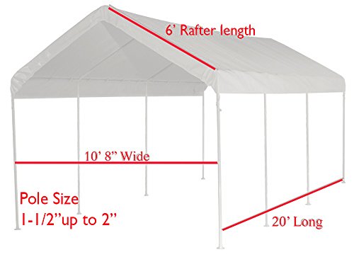 12'X20' Extra Heavy Duty 12 mil White Tarp 3 Ply Coated Reinforced Canopy 6 oz 3 Layer DAY STAR SHADES