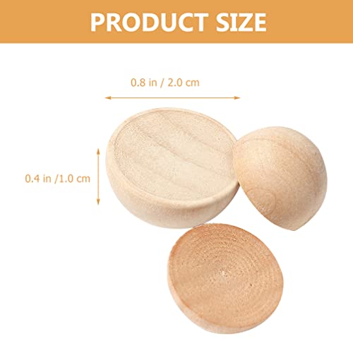 Operitacx 150pcs Half Round Wooden Ball Wood Mini Hemisphere Balls Unfinished Wood Beads Macrame Beads Mini Wood Split Wood Beads Wooden Jewelry Mini Operitacx