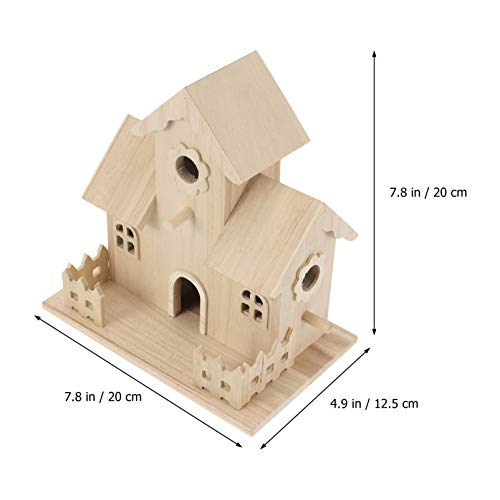Balacoo Wooden Bird House Bird Nest Unfinished Unpainted Wood Birdhouse Hanging Sleeping Nest Indoor Outdoor Bird House Garden Bird Bed for Squirrel balacoo