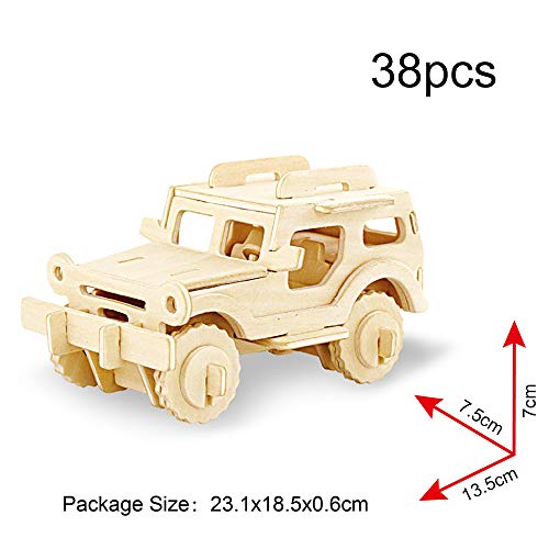 Georgie Porgy 3D Wooden Puzzles for Kids Toys Construction Woodcraft Kits DIY Model Puzzle Kits Birthday Gifts Pack of 3 (Sports Cars Off-Road Georgie Porgy