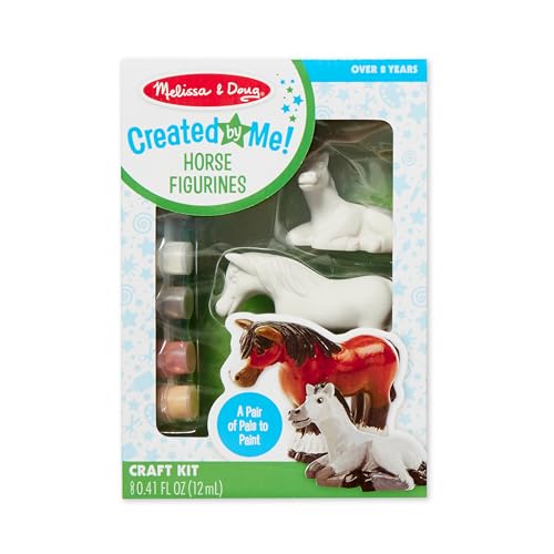 Melissa & Doug Created by Me! Horse Figurines Craft Kit (2 Resin Horses, 6 Paints, Paintbrush) Melissa & Doug