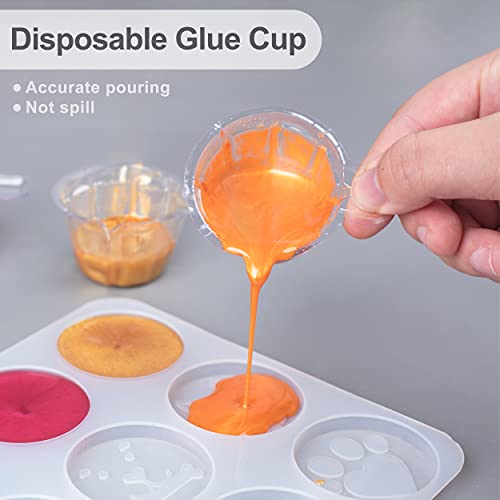 LET'S RESIN Epoxy Mixing Cups Kit,200Pcs, Plastic, 30ml Disposable Measuring Cups,50 Wooden Stirring Sticks, Dropper for Paint Mixing, Jewelry Making LET'S RESIN