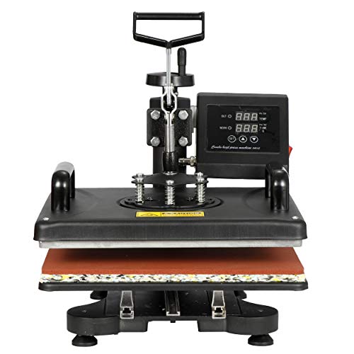 F2C 5 in 1 Pro Heat Press Machine 12x15 Digital Heat Transfer Sublimation Swing-Away for Hat Mug Plate Cap T-Shirt 360-degree Rotation Multifunction F2C