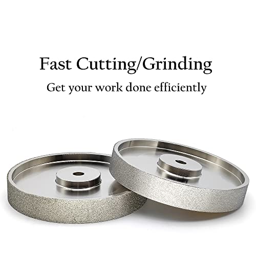 CAQUXIL CBN Grinding Wheel 6" Dia x 1" Wide, 1/2 inch Arbor, Sharpen High Speed Steel Cutting Tools, Diamond Grinding Wheel Grit #80 - WoodArtSupply