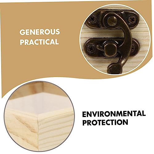 NOLITOY 4 Pcs Wooden Box with Glass Lid Glass Jewelry Keepsake Jewelry Container Candy Unfinished Wooden Chest Necklace Case Wooden Decor Wooden NOLITOY