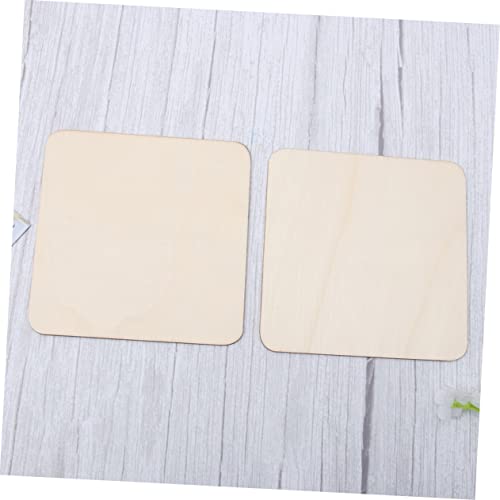 NOLITOY 5pcs Pieces Wood Pieces Plywood Sheet DIY Crafts Unfinished Wooden Piece DIY Wood Piece Square Wood Slice Wood Chips Decorate Bamboo Square NOLITOY