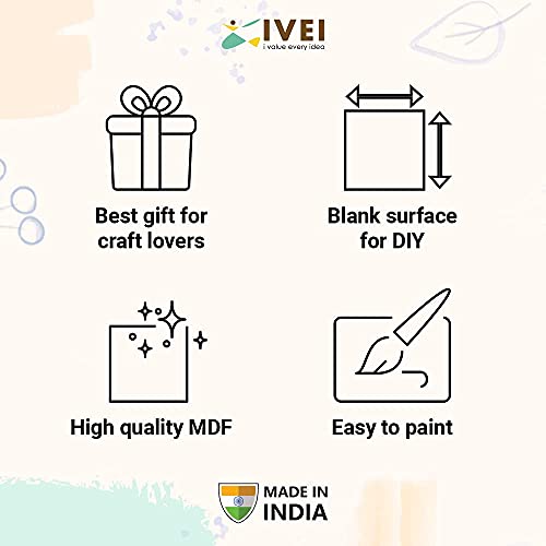 IVEI DIY MDF Coasters / Thin Wood Blanks / Keyrings / Magnets / Boxes for Painting, Decoupage, Resin Art Work & Decoration IVEI