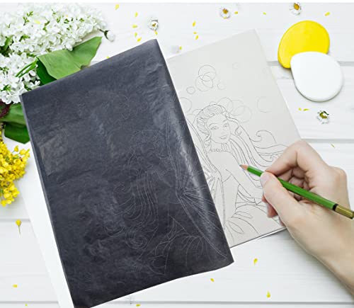 MyArtscape Graphite Transfer Paper - 9" x 13" - 25 Sheets - Waxed Carbon Paper for Tracing (Black) MyArtscape