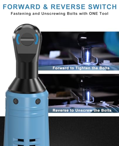 SHIELDPRO Cordless Electric Ratchet Wrench Kit,40Ft-lb 3/8" Power Ratchet Wrench 1-Hour Fast Charge,2 Packs 2000MA Lithium-Lon Battery,1/4 SHIELDPRO