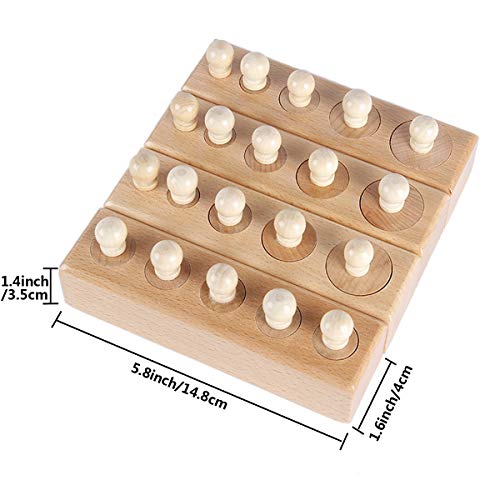 Thoth Montessori Knobbed Cylinder Socket Montessori Materials Wooden Cylinders Ladder Blocks Educational Wooden Toy Montessori Education Toy Family Thoth