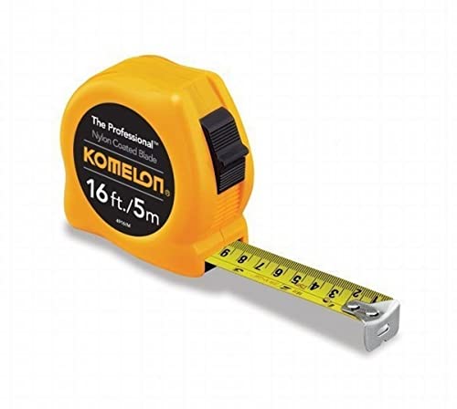 Komelon 4916IM The Professional 16-Foot Inch/Metric Scale Power Tape, Yellow - 4 Pack Komelon