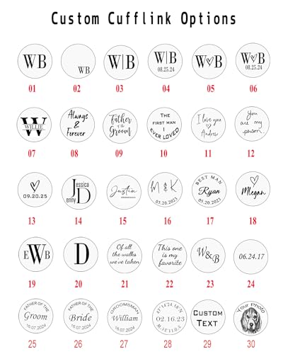 Personalized Cufflinks Men with Custom Wood Box Cuff Links Groomsmen Dad Wedding Gift Cring Coco